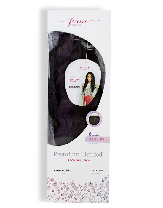 Feme Collection - Premium Blended - Natural Curl - One Pack Solution Human Hair