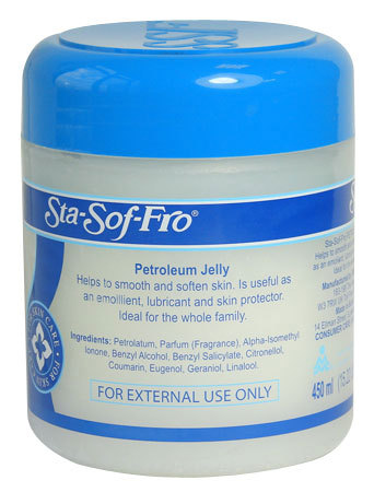 Sta-Sof-Fro - Petroleum Jelly - Parfümiert - Glättung- und Erweichung der Haut - Inhalt: 450ml