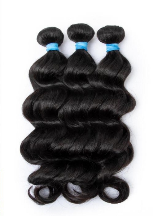 Natural Brazilian Deep Wave - 100% Human Hair - 1 Set / 3 Bundle - Länge: 18"/55cm - Farbe: Natural