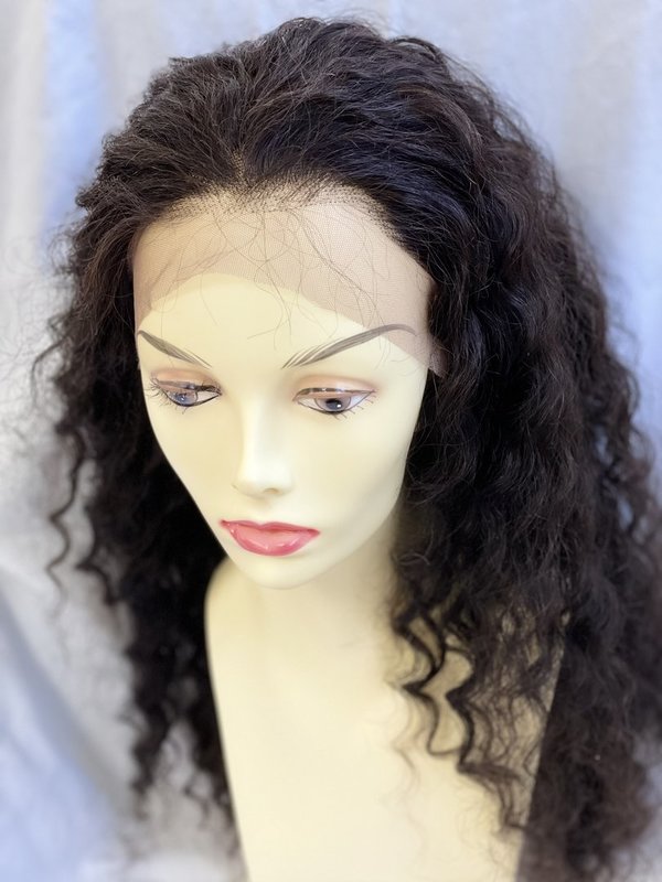 Echthaar Perücke - Brazilian Virgin Remi - 100% Human Hair - Deep Wave - Länge: 24" - Farbe: Natural
